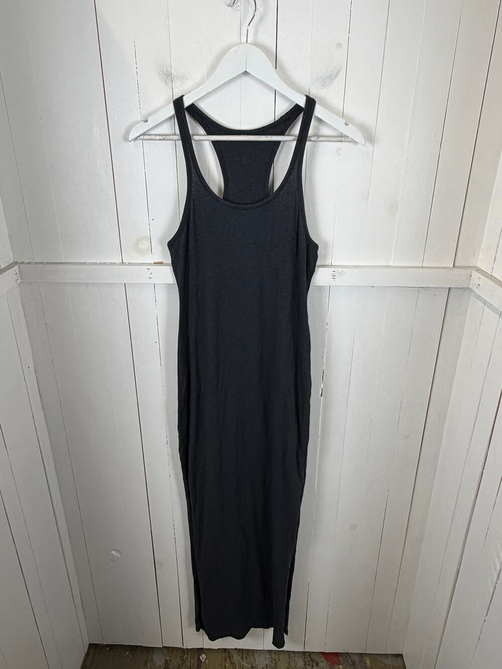 Lululemon Gray Long Shirt Dress M Polyester Excellent